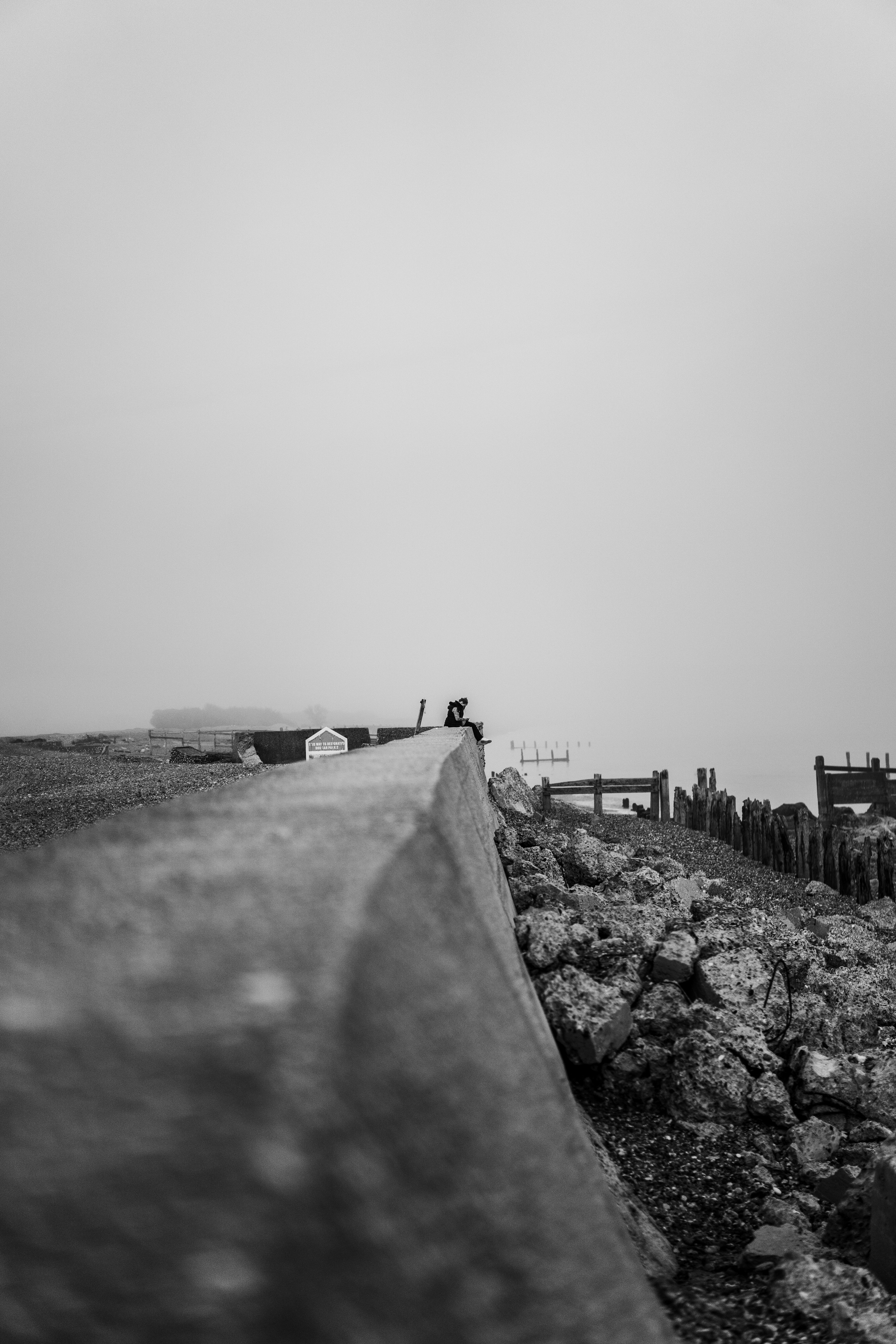 grayscale photo of people walking on the beach